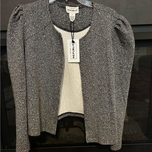 For The Republic Black and White Cardigan